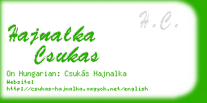 hajnalka csukas business card